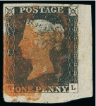 Stamp of Great Britain » 1840 1d Black and 1d Red plates 1a to 11 1840 1d. black pl.1b TA and pl.2 TL, each with very large to enormous margins