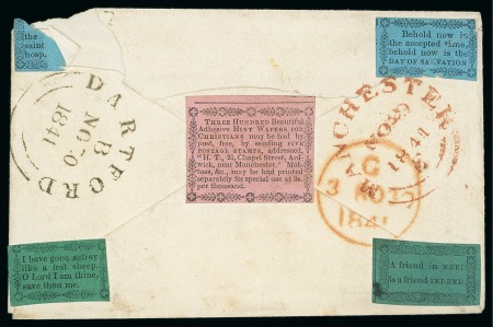 Stamp of Great Britain » 1840 1d Black and 1d Red plates 1a to 11 1841 (Nov 29) Envelope from Manchester to Dartford bearing on reverse four complete wafer seals, with 1d black
