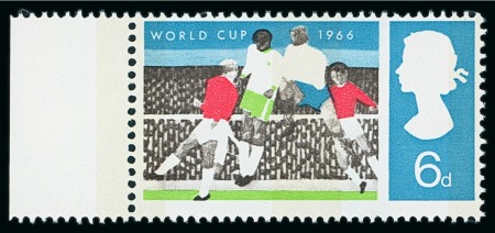 Stamp of Great Britain » Queen Elizabeth II 1966 World Cup errors/varieties group incl. 6d phos. with variety black omitted mint n.h. (S.G. £2'000)