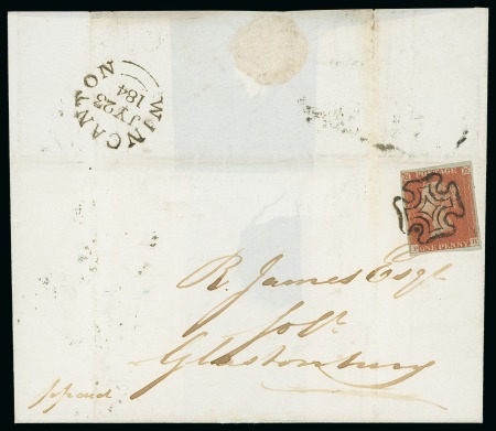 Stamp of Great Britain » 1841 1d Red Wincanton: 1841 1d Red pl.33 PH, with fine to large
