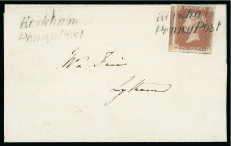 Stamp of Great Britain » 1841 1d Red Kirkham: 1841 1d Red pl.22 JG, fine to enormous margins,