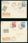 Stamp of Bulgaria 1932 Airmail Exhibition, group of six covers and two sets, of which one SPECIMEN