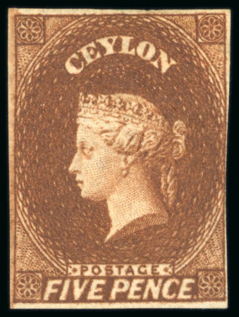Stamp of Ceylon 1857-59 5d Chestnut mint part o.g.