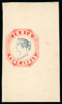 Stamp of India » 1854 Lithographs Spence 51: 4a red and pale blue on medium white wove paper