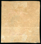 Stamp of India » 1854 Lithographs Spence 67: 4a vermilion and pale blue on thin yellowish (almost pelure) paper, pos.6 and pos.10 singles