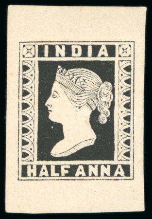 Stamp of India » 1854 Lithographs Spence 89: 1/2a black on lighter yellowish wove paper