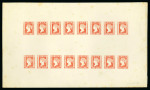 Stamp of India » 1854 Lithographs Spence 86-88 & 38-40: 1/2a se-tenant with 1a on yellowish wove paper in three complete panes