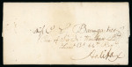 Stamp of Netherlands » Netherlands Colonies » Surinam 1813 Entire from Surinam to a Captain in the 64th regiment in Halifax, Nova Scotia, with a very fine strike of the "SURINAM" 9 JY 1816 fleuron ds on reverse