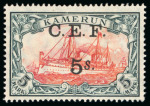 Stamp of Cameroon 1915 C.E.F. issue, attractive mint & used collection in a small stockbook, incl. two important varieties