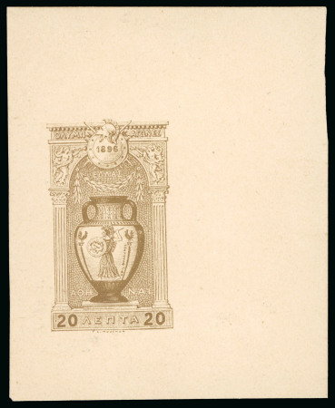 Stamp of Olympics » 1896 Athens 1896 Olympics 20l die proof from the original plate on carton paper in the issued colour