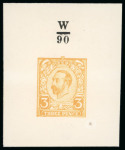 Stamp of Great Britain » King George V » 1911-12 Downey Head Issues 1910 1 1/2d Hentschel colour essay in orange-yellow on white wove paper