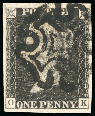 Stamp of Great Britain » 1840 1d Black and 1d Red plates 1a to 11 1840 1d grey-black pl.9 OK, good to large margins, neat black MC