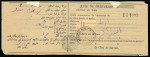 Stamp of Persia » 1907-1909 Mohammed Ali Mirza Shah (SG 298-319) 1909 Coat of Arms Issue 2k on waybill tied by Rescht cds, other side with fine strike of the scarce Chafaroud intaglio cancel