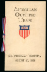 Stamp of Olympics » 1936 Berlin » Documents, Programmes, Tickets, etc. Collection of correspondence and memorabilia from Ronald W. Hibbard, USA Baseball participant at the 1936 Olympics