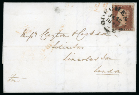 Stamp of Great Britain » 1841 1d Red 1841 1d red pl.24 AE, just clear to huge margins (part top sheet marginal), neatly tied by Dorchester cds 