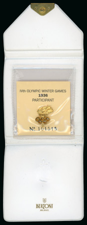 Stamp of Olympics » 1936 Garmisch-Partenkirchen 1936 Garmisch Partenkirchen participant's lapel pin by Bertoni