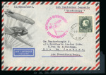 Stamp of Olympics » 1936 Berlin » 1936 Hindenburg Olympic Flight Belgium: 1936 (Jul 18) Pictorial airmail envelope sent with 20c tied by Brussels cds with Olympiafahrt cachet adjacent