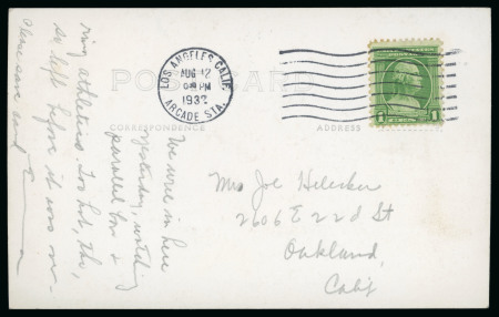 Stamp of Olympics » 1932 Los Angeles 1932 Los Angeles group covers, postcards and vignettes