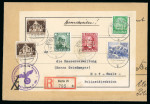 Stamp of Olympics » 1936 Garmisch-Partenkirchen 1936 25+15pf Winter Olympics with "Pol" perfin of the Police, along with five other definitives with "Pol" perfins tied by Berlin C25 cds to address label 