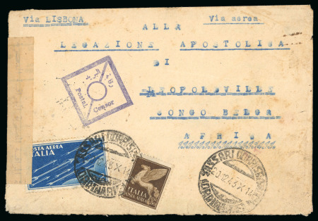 Stamp of Italy » Regno del Sud Unico caso noto di corrispondenza per l'estero prima del 10.1.44