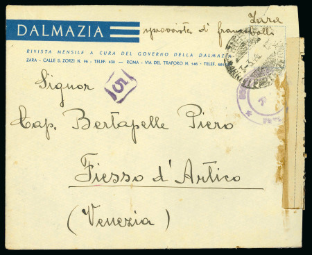 Stamp of Italy » Foreign Occupations of Italian Territories or Under Italian Sovereignty » German Occupation of Zara 1944 Trio of covers including one dispatched at Trieste when the office was closed and stamps not available