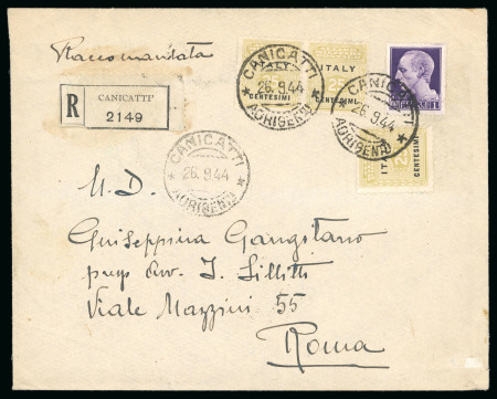 Stamp of Italy » Foreign Occupations of Italian Territories or Under Italian Sovereignty » Anglo-American Occupation of Sicily Mista Amgot 25 c. (3) e Regno 1 l.