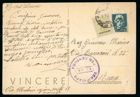 Stamp of Italy » Foreign Occupations of Italian Territories or Under Italian Sovereignty » Anglo-American Occupation of Sicily Uso anticipato dei francobolli italiani nel collegamento postale con Roma