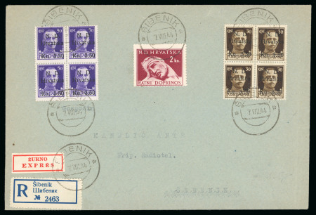 Stamp of Italy » Foreign Occupations of Italian Territories or Under Italian Sovereignty » Croatian Occupation of Sibenik (Sebenico) 1944 Group of five covers