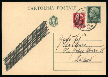 Stamp of Italy » Foreign Occupations of Italian Territories or Under Italian Sovereignty » Occupazione Jugoslava d'Istria (Pola) Cartolina postale da 15 c. con 75 c. soprastampato
