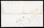 Stamp of Great Britain » 1841 1d Red 1848 (May 30) Entire from Kettle to Leslie (Scotland) with 1841 1d red-brown tied by a superb green "195" Scottish numeral of Kettle