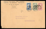 Stamp of Olympics » 1924 Paris » Covers and Cancellations 1924 (Jun 26) French Olympic Committee printed envelope with "COMITÉ NATIONAL DES SPORTS / COMITÉ OLYMPIQUE FRANCAIS" at top left