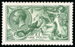 Stamp of Great Britain » King George V » 1913-19 Seahorse Issues 1913 Waterlow £1 Green, mint n.h.