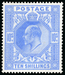 Stamp of Great Britain » King Edward VII » 1902-10 De La Rue Issues 1902-10 De La Rue 10s ultramarine mint n.h.