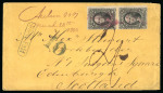 Stamp of United States » 1861-1866 issue 1864 (Mar 28) Envelope to Scotland with 1861-62 12c vertical pair