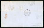 Stamp of United States » 1861-1866 issue 1868 (Feb 8) Entire from New Orleans to France with 1861-66 15c Lincoln tied by New Orleans cds and cork cancel