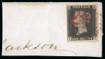 Stamp of Great Britain » 1840 1d Black and 1d Red plates 1a to 11 1840 1d black pl.2 TJ, tied to small piece