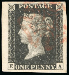 Stamp of Great Britain » 1840 1d Black and 1d Red plates 1a to 11 1840 1d black pl.5 EA, large four margins, superb