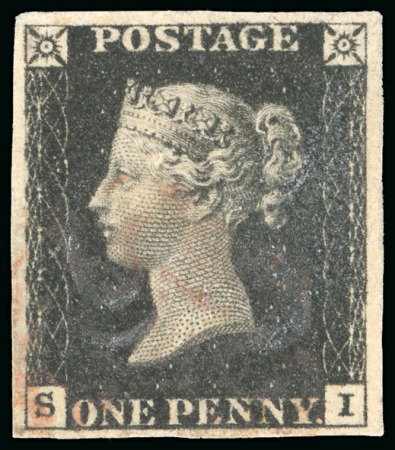 Stamp of Great Britain » 1840 1d Black and 1d Red plates 1a to 11 1840 1d intense black pl.8 SI, Cirencester white Maltese cross