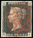 Stamp of Great Britain » 1840 1d Black and 1d Red plates 1a to 11 1840 1d black pl.8 HJ, red Maltese cross