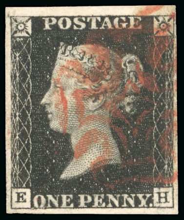 Stamp of Great Britain » 1840 1d Black and 1d Red plates 1a to 11 1840 1d black pl.9 EH, re-entry position