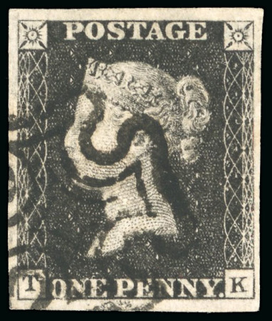 Stamp of Great Britain » 1840 1d Black and 1d Red plates 1a to 11 1840 1d black pl.9 TK, good to large four margins,