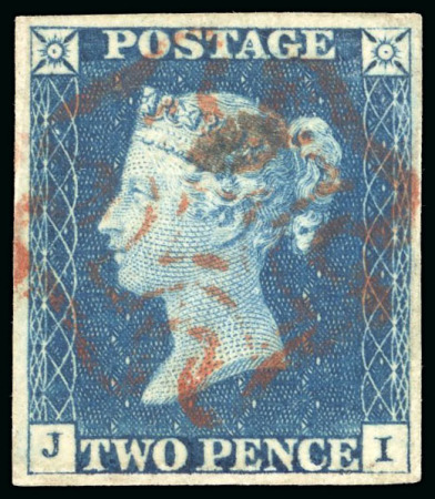 Stamp of Great Britain » 1840 2d Blue (ordered by plate number) 1840 2d blue pl.1 JI, inverted watermark variety