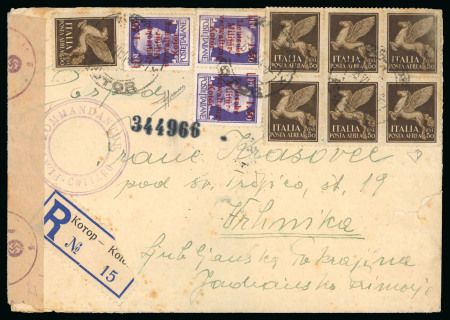 Stamp of Italy » Foreign Occupations of Italian Territories or Under Italian Sovereignty » German Occupation of Kotor (Cattaro) 1944 (June 26) Registered cover from Kotor to Vrhnika