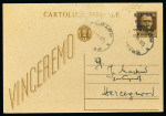Stamp of Italy » Foreign Occupations of Italian Territories or Under Italian Sovereignty » German Occupation of Kotor (Cattaro) 1944 (March-April) Two surcharged 1L on 30c stationery