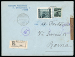 Stamp of Italy » Foreign Occupations of Italian Territories or Under Italian Sovereignty » Occupazione Jugoslava di Fiume Raccomandata con 10 l. su 25 c. in rara affrancatura mista con Litorale Sloveno 2 l.