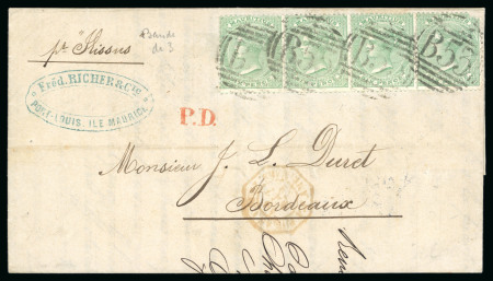 Stamp of Mauritius 1861-79 Group of 8 covers addressed to France, 18614d