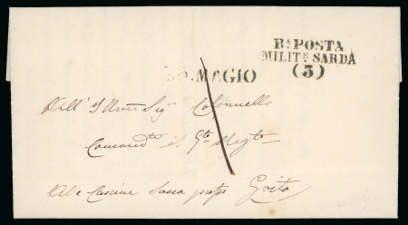 Stamp of Italy » Posta Militare » Risorgimento Tre lettere incluse una col timbro "Ra POSTA/MILITe. SARDA/(3)"
