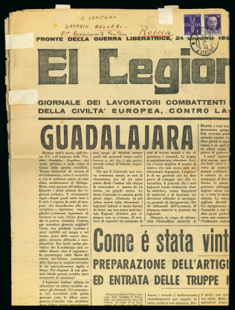 Stamp of Italy » Posta Militare » Guerra di Spagna Due giornali: "El Legionario" dell'U.P.S. 3 e giornale in arrivo alla Posta Speciale 500
