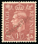 Stamp of Great Britain » King George VI 1941-42 1/2d, 1d, 1 1/2d and 2d with AMOSTRA hs in green applied by the Portuguese postal authorities in Lisbon