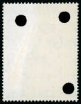 Stamp of Great Britain » King George VI 1948 Silver Wedding £1 with CANCELLED ovpt and three punch holes to deface the stamp
